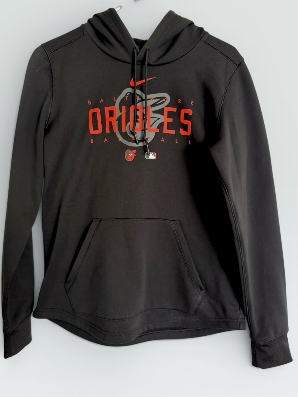 Baltimore ORIOLES NIKE therma-fit OFFICIAL MLB pullover BLACK hoodie NWOT SMALL